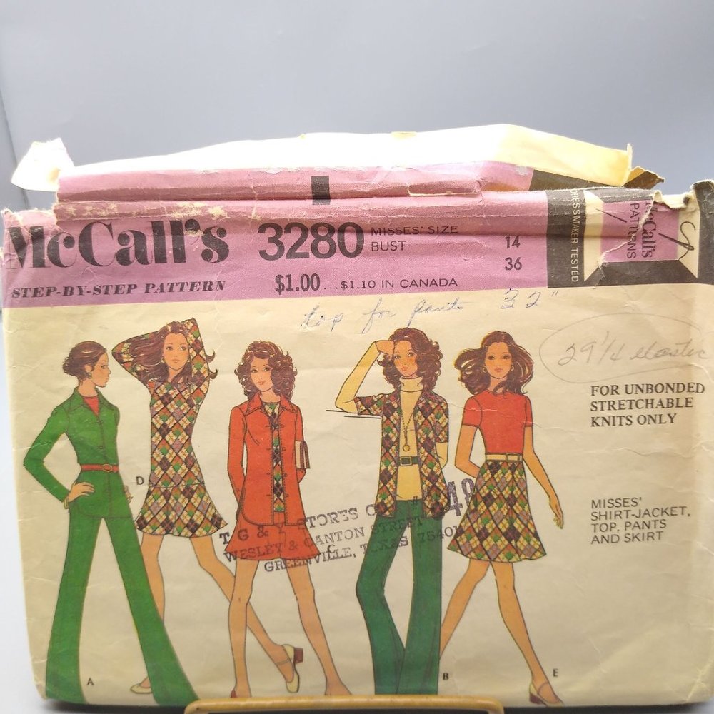 Vintage Sewing PATTERN McCalls 3280, Misses 1972 Step by Step Shirt Jacket Top
